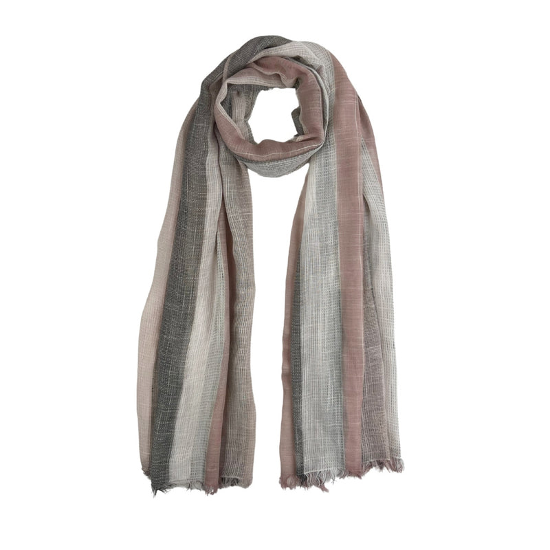 Humble Hilo Loomed Cotton Blend Scarf Woven Stripes