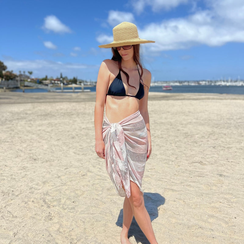 Humble Hilo Loomed Cotton Blend Scarf Woven Stripes