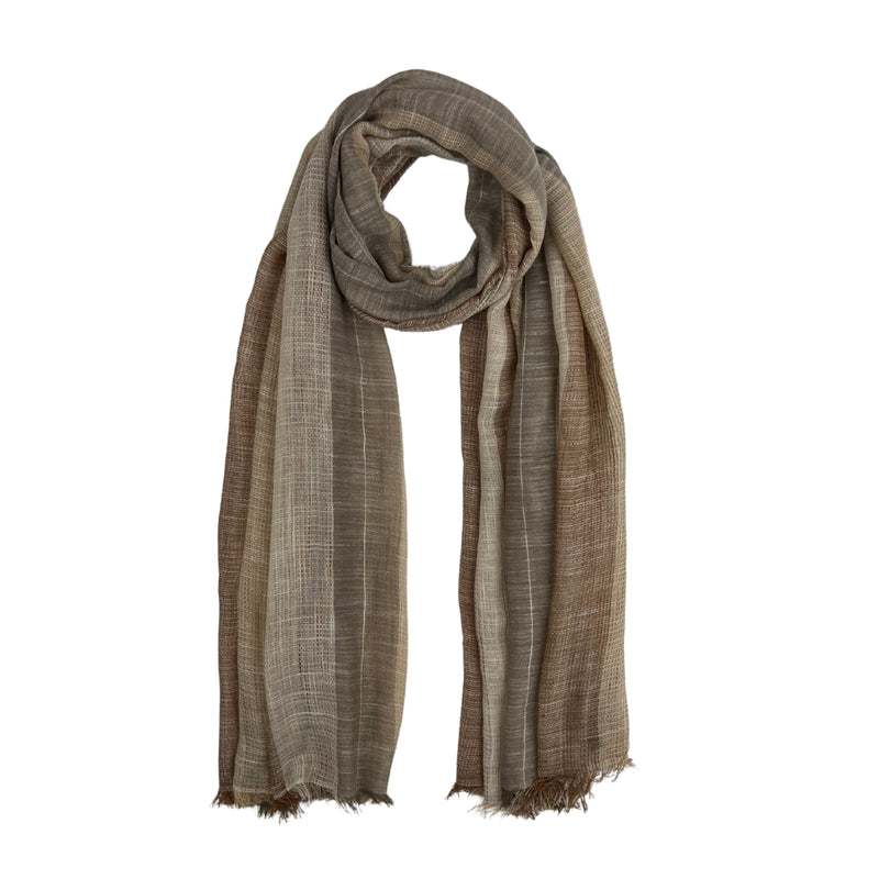 Humble Hilo Loomed Cotton Blend Scarf Woven Stripes