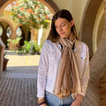 Humble Hilo Loomed Cotton Blend Scarf Woven Stripes