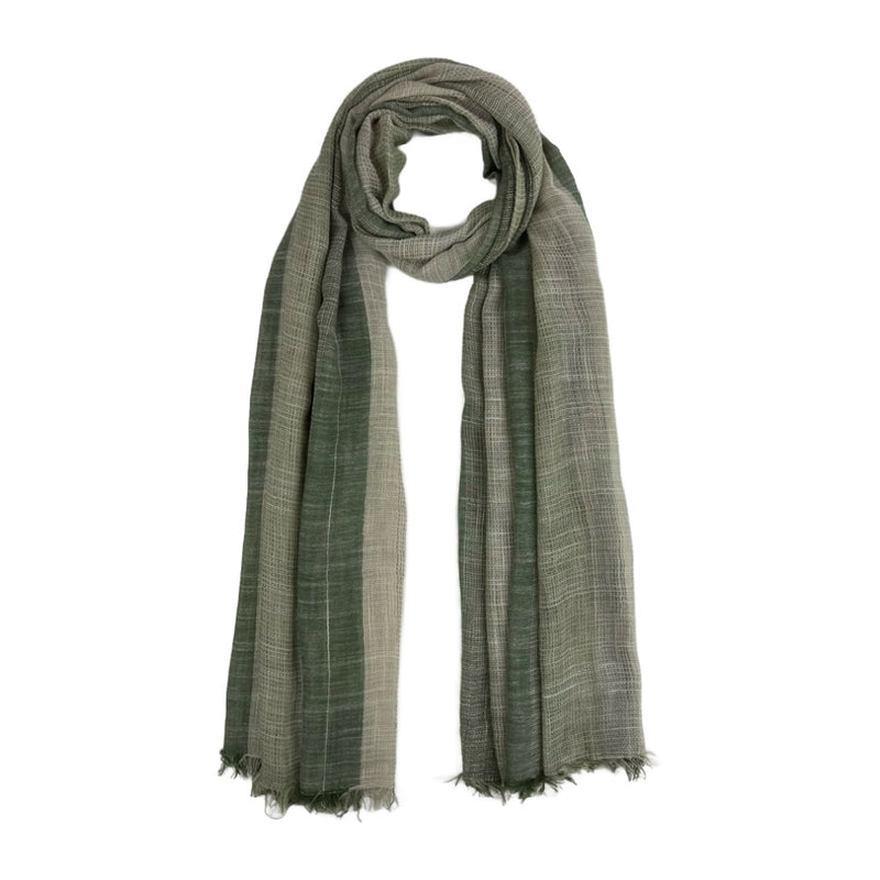 Humble Hilo Loomed Cotton Blend Scarf Woven Stripes