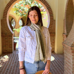 Humble Hilo Loomed Cotton Blend Scarf Woven Stripes
