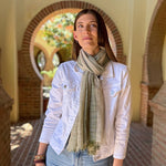 Humble Hilo Loomed Cotton Blend Scarf Woven Stripes