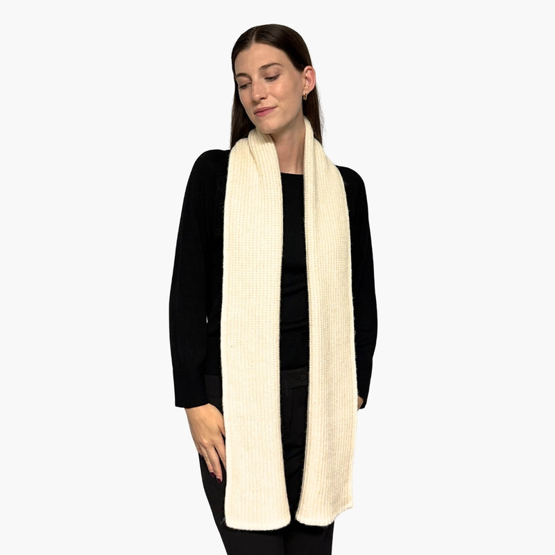 Humble Hilo Knitted Soft Scarf, Fine Knitted with White Trim