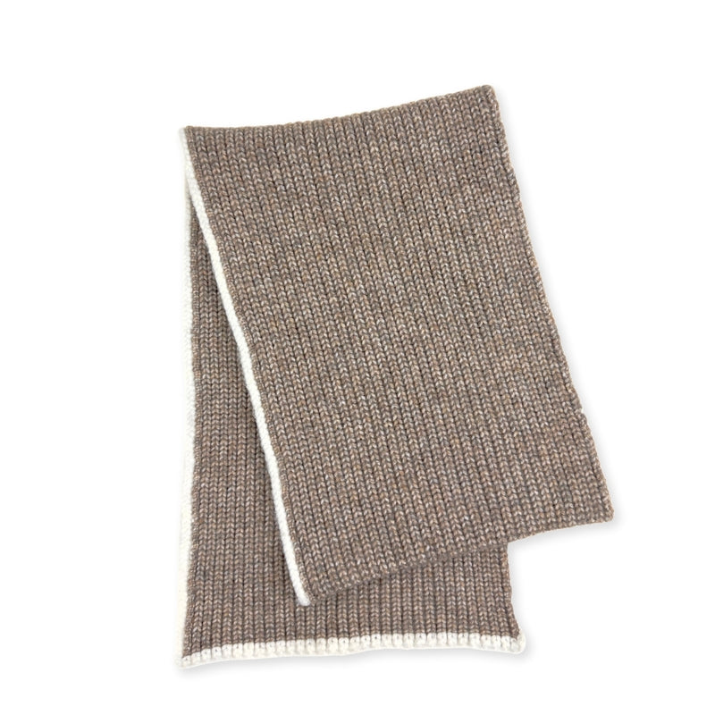 Humble Hilo Knitted Soft Scarf, Fine Knitted with White Trim