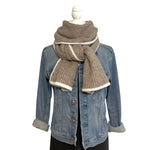Humble Hilo Knitted Soft Scarf, Fine Knitted with White Trim