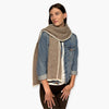 Humble Hilo Knitted Soft Scarf, Fine Knitted with White Trim