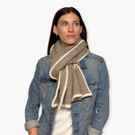 Humble Hilo Knitted Soft Scarf, Fine Knitted with White Trim