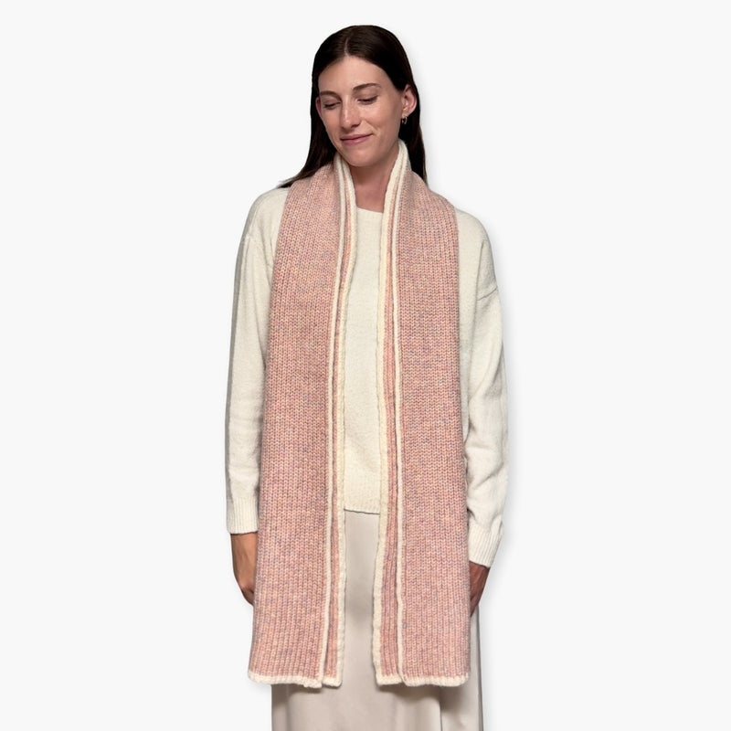 Humble Hilo Knitted Soft Scarf, Fine Knitted with White Trim