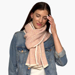 Humble Hilo Knitted Soft Scarf, Fine Knitted with White Trim