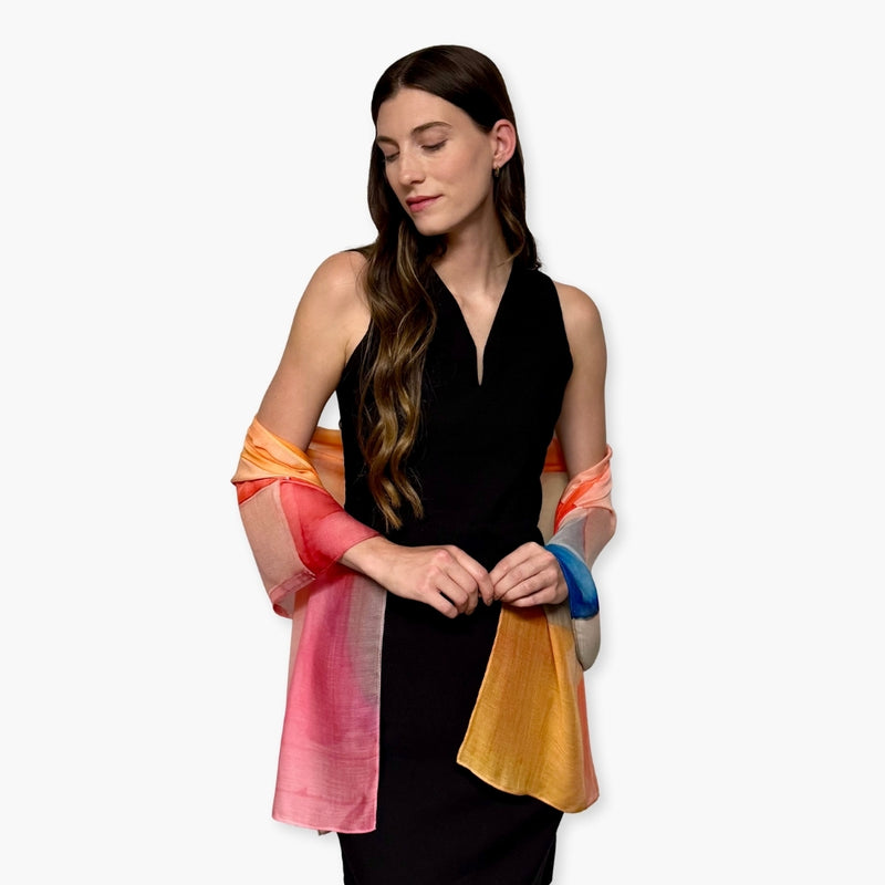 Humble Hilo Soft Sustainable Art Scarf, Geometric Abstract