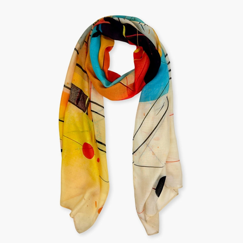 Humble Hilo Soft Sustainable Art Scarf, Geometric Abstract