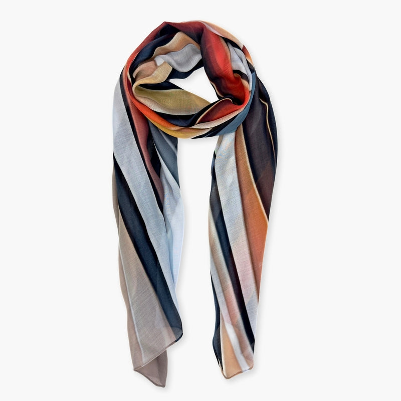 Humble Hilo Soft Sustainable Art Scarf, Expressionist Abstract