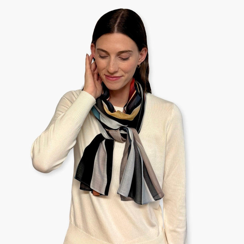 Humble Hilo Soft Sustainable Art Scarf, Expressionist Abstract