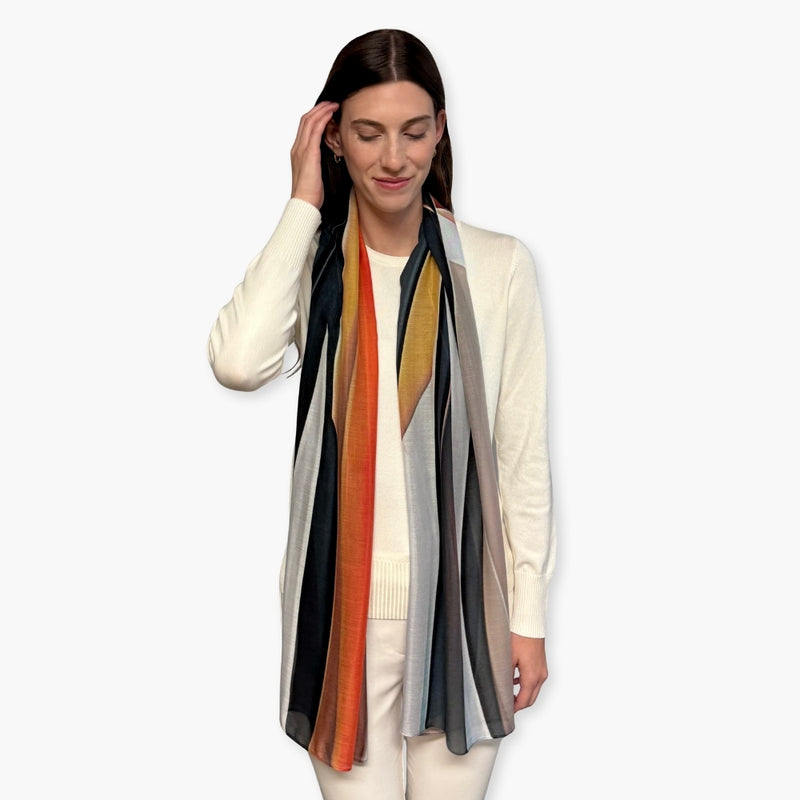 Humble Hilo Soft Sustainable Art Scarf, Expressionist Abstract