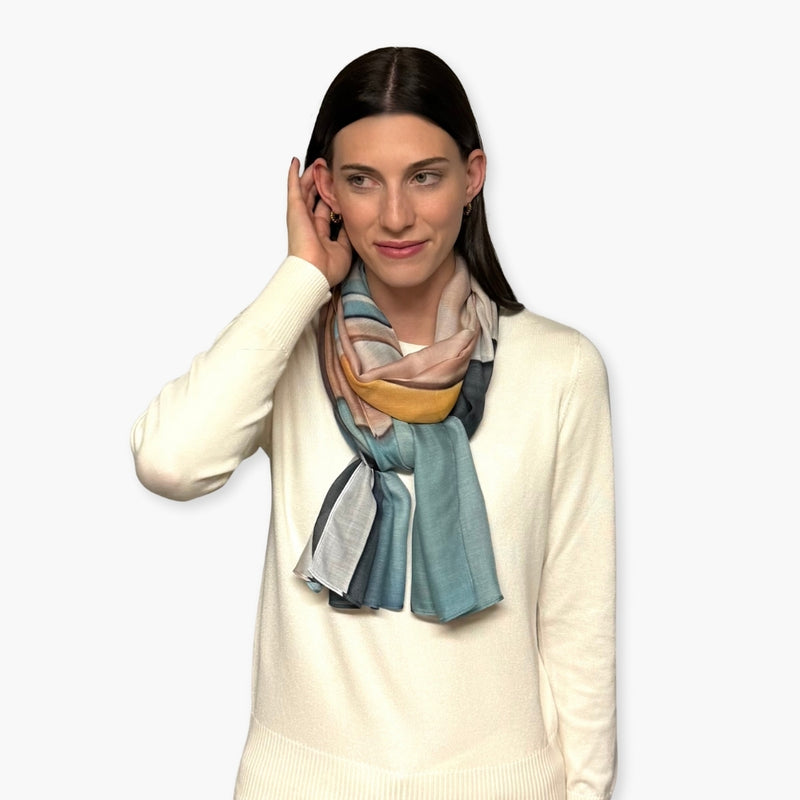 Humble Hilo Soft Sustainable Art Scarf, Expressionist Abstract