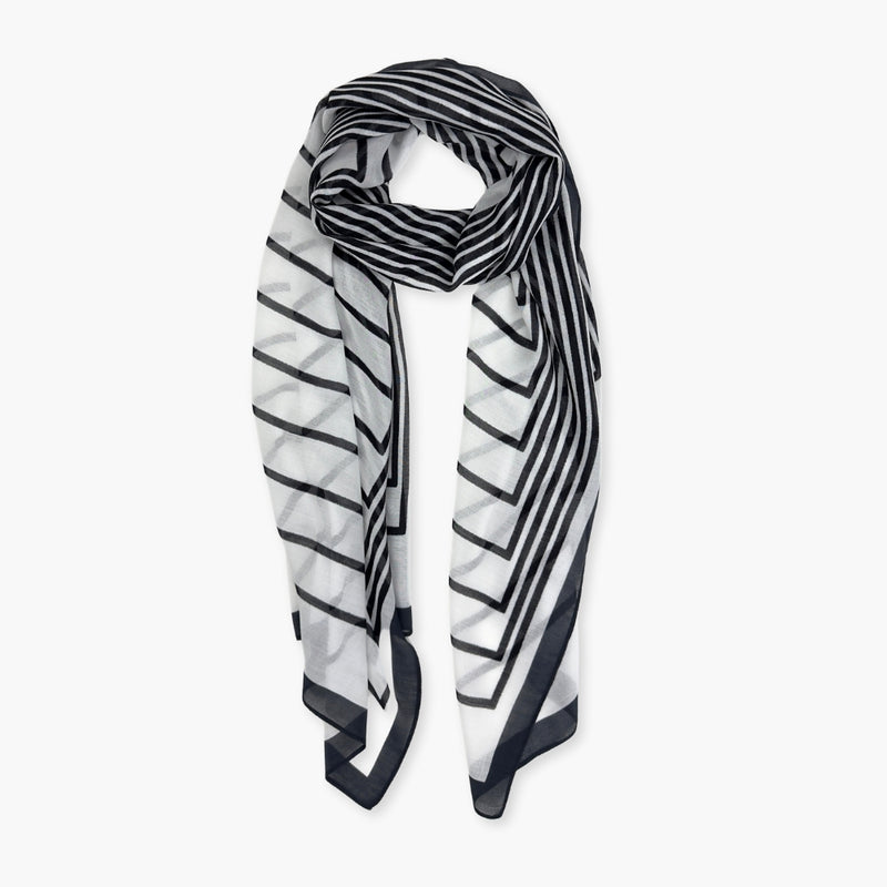 Humble Hilo Soft Sustainable Art Scarf, Optical Art