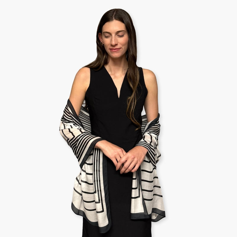 Humble Hilo Soft Sustainable Art Scarf, Optical Art