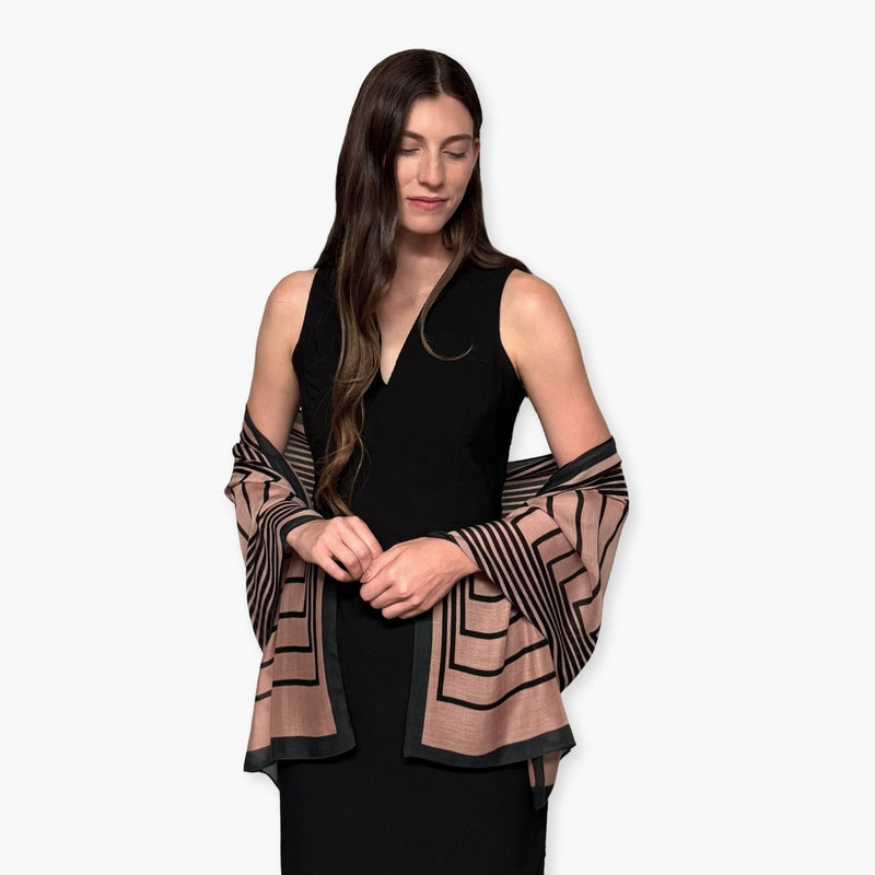 Humble Hilo Soft Sustainable Art Scarf, Optical Art