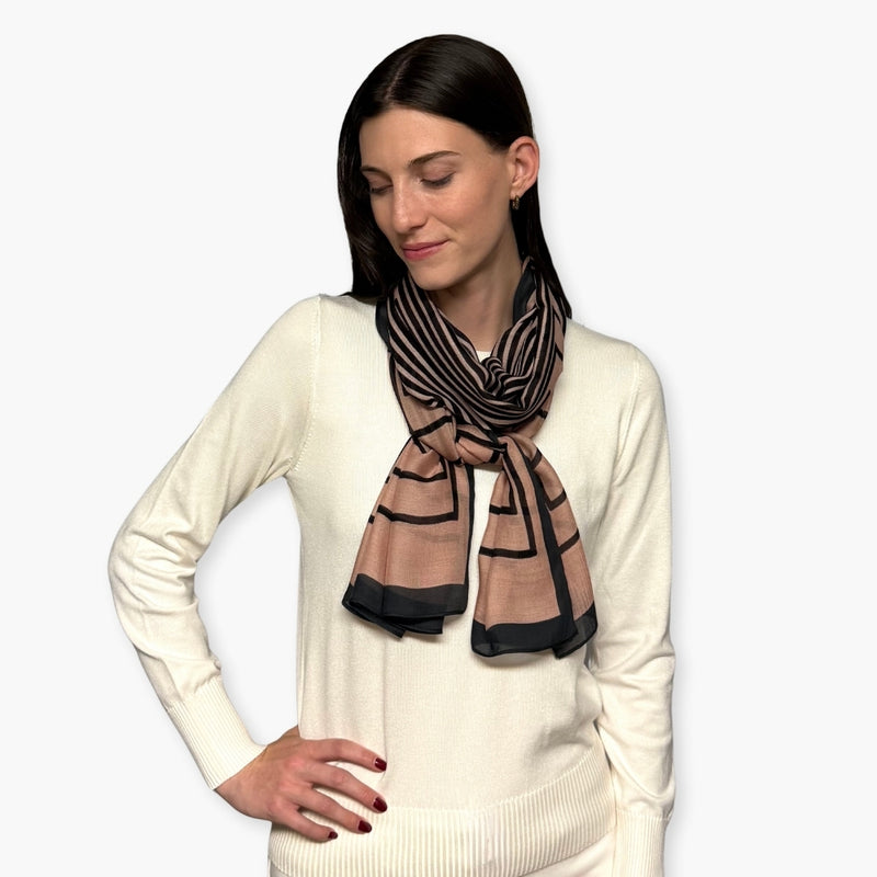 Humble Hilo Soft Sustainable Art Scarf, Optical Art