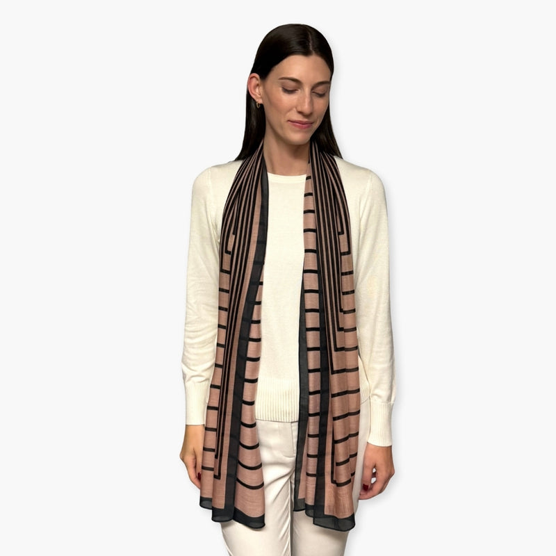 Humble Hilo Soft Sustainable Art Scarf, Optical Art