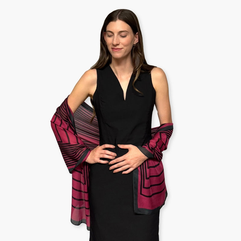 Humble Hilo Soft Sustainable Art Scarf, Optical Art