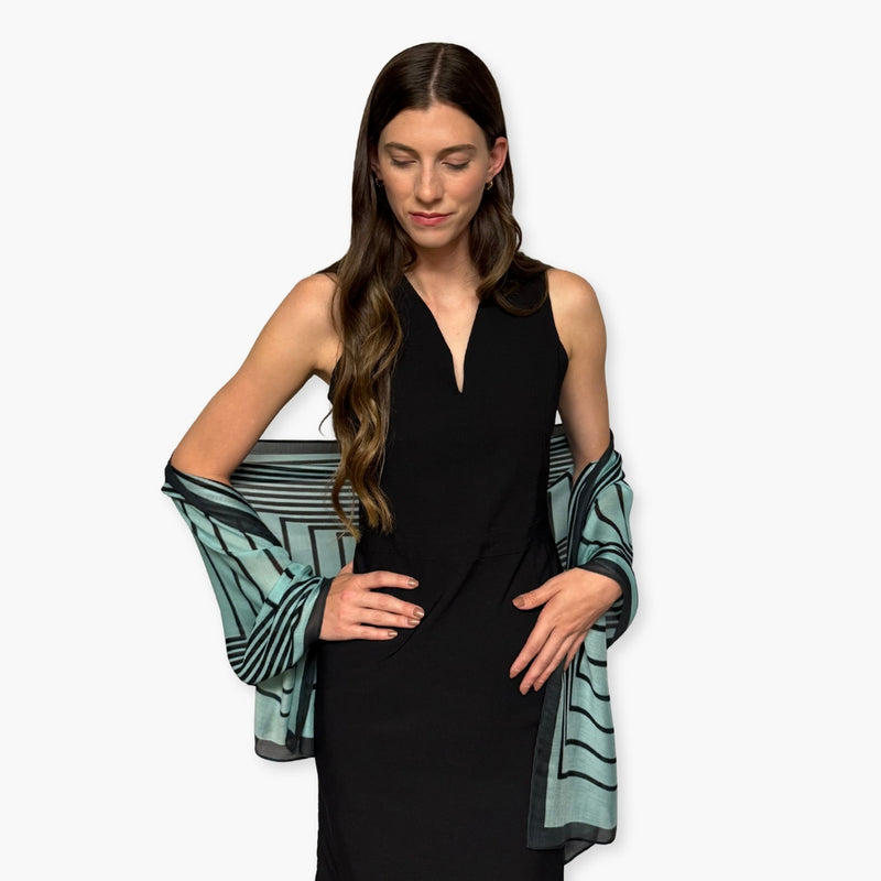 Humble Hilo Soft Sustainable Art Scarf, Optical Art