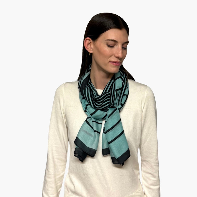 Humble Hilo Soft Sustainable Art Scarf, Optical Art