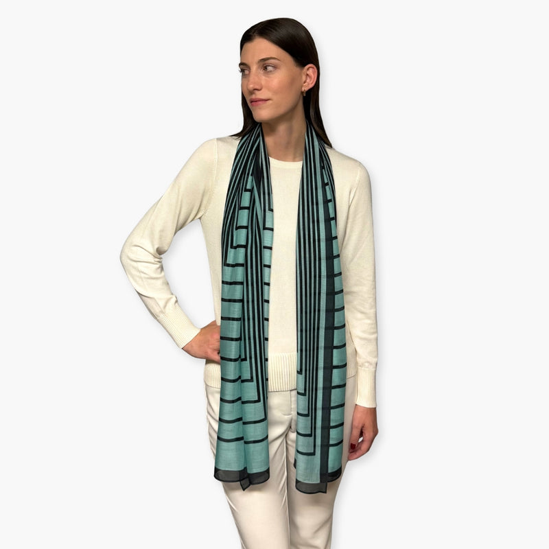 Humble Hilo Soft Sustainable Art Scarf, Optical Art