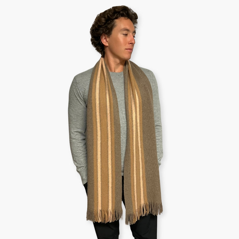 Humble Hilo Lambs Wool Scarf, Long Woven Stripes
