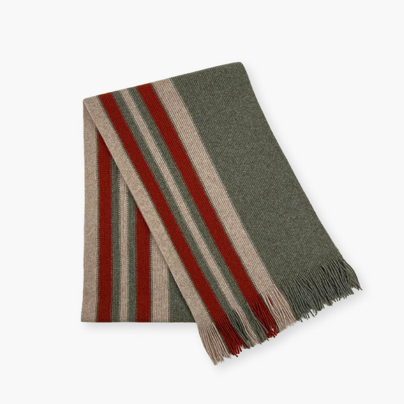 Humble Hilo Lambs Wool Scarf, Long Woven Stripes