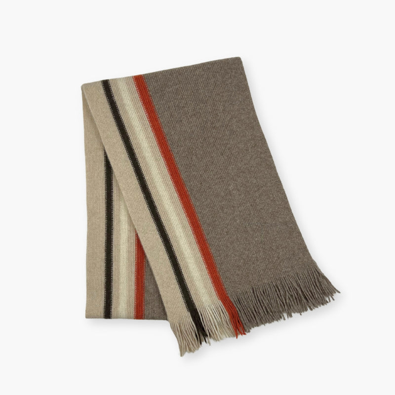 Humble Hilo Lambs Wool Scarf, Long Woven Stripes