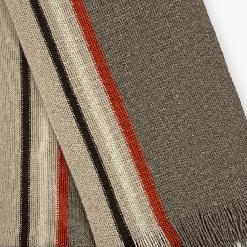 Humble Hilo Lambs Wool Scarf, Long Woven Stripes