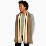 Humble Hilo Lambs Wool Scarf, Long Woven Stripes