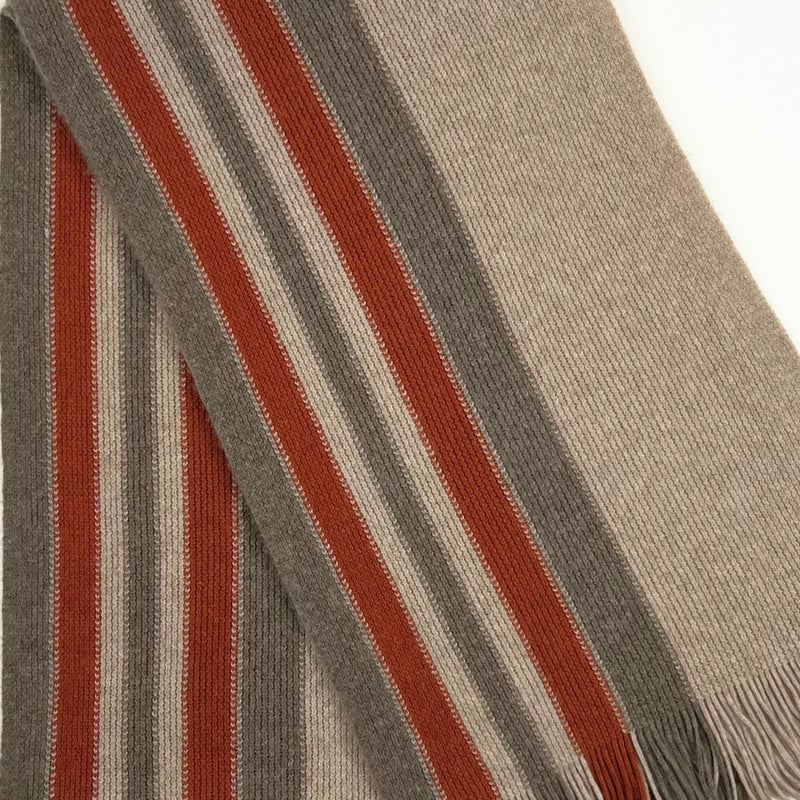 Humble Hilo Lambs Wool Scarf, Long Woven Stripes