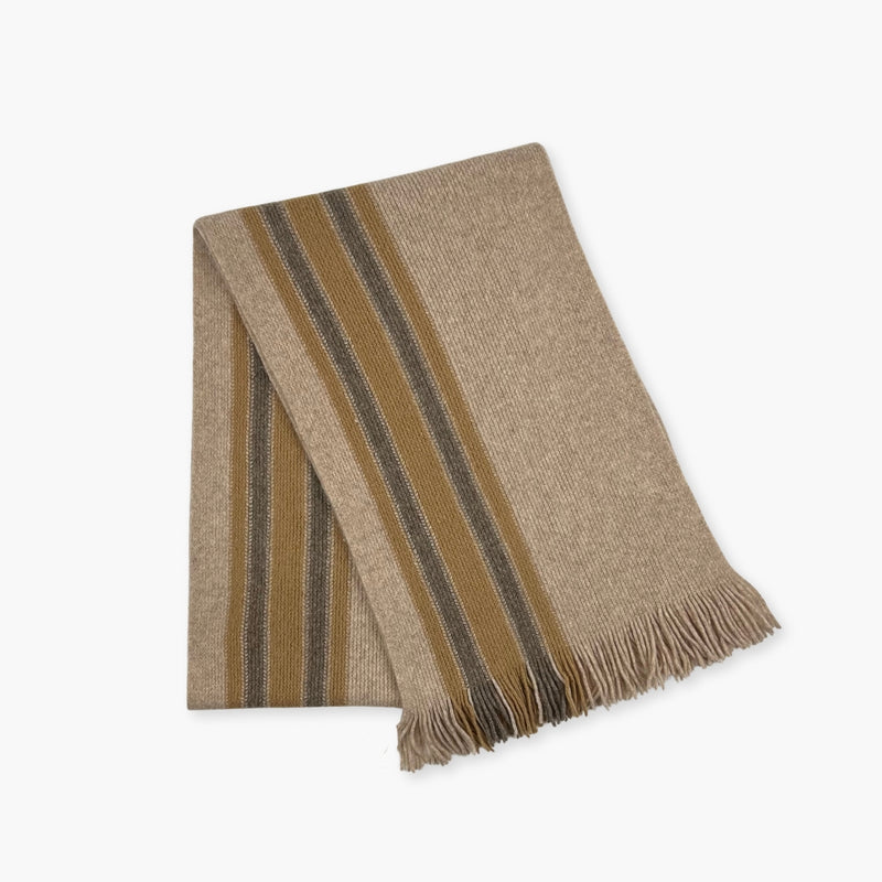 Humble Hilo Lambs Wool Scarf, Long Woven Stripes