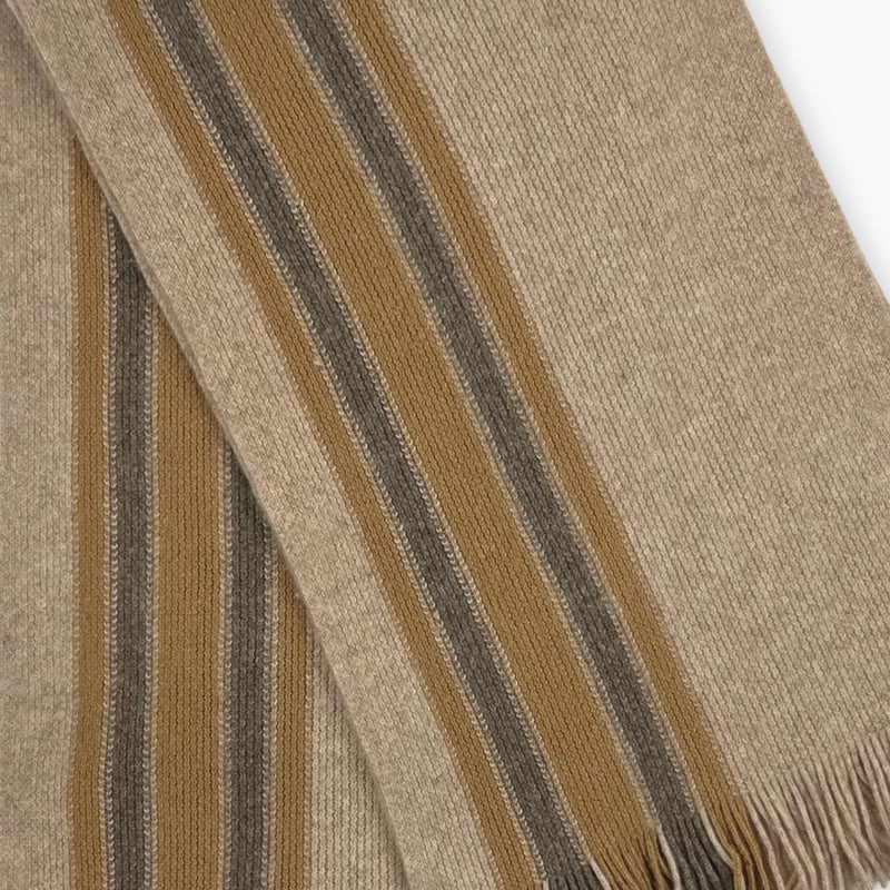 Humble Hilo Lambs Wool Scarf, Long Woven Stripes