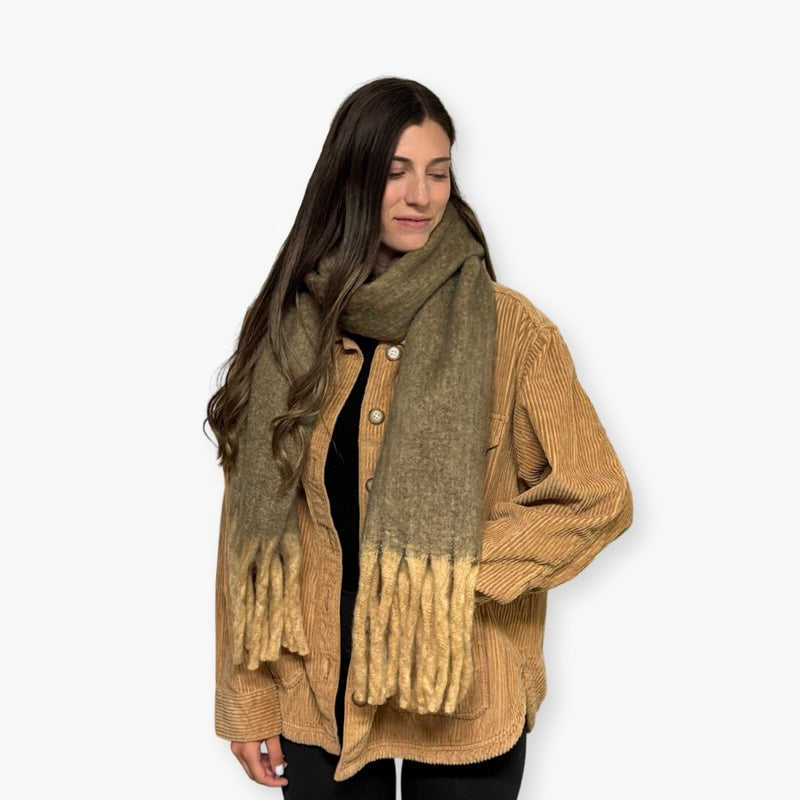 Humble Hilo Woven Chunky Scarf Cocoon Fringe