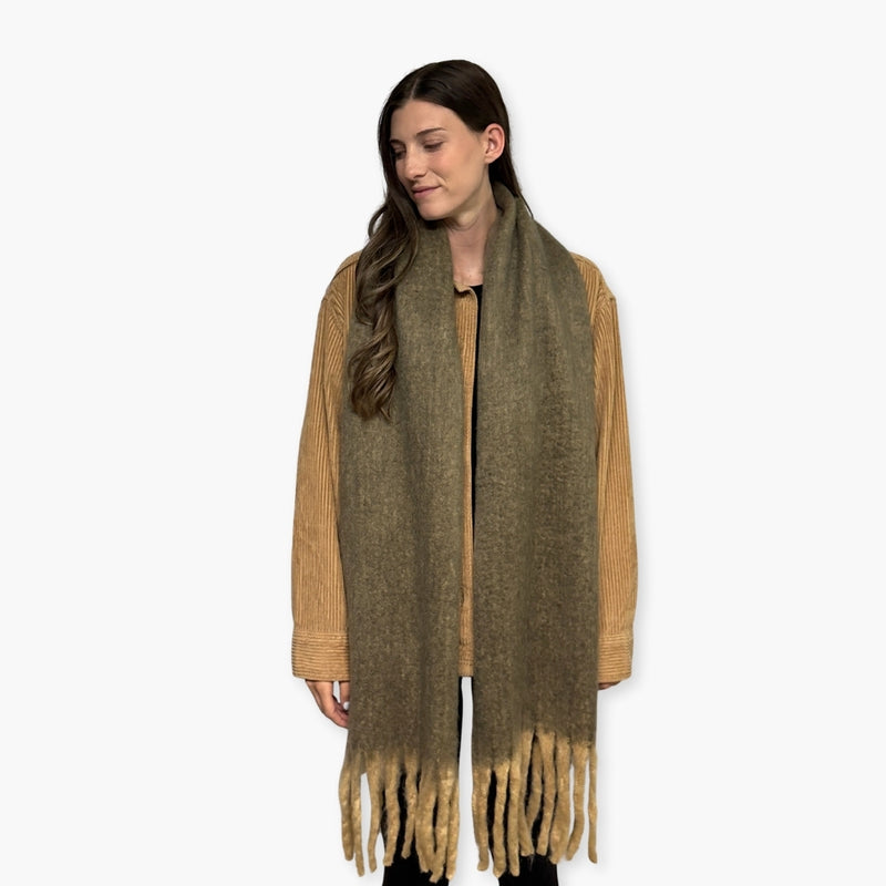 Humble Hilo Woven Chunky Scarf Cocoon Fringe