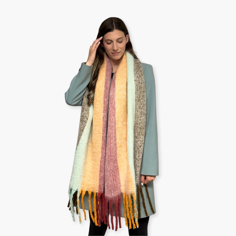 Humble Hilo Woven Chunky Scarf Cocoon Fringe