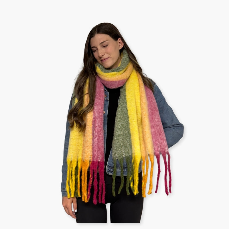 Humble Hilo Woven Chunky Scarf Cocoon Fringe