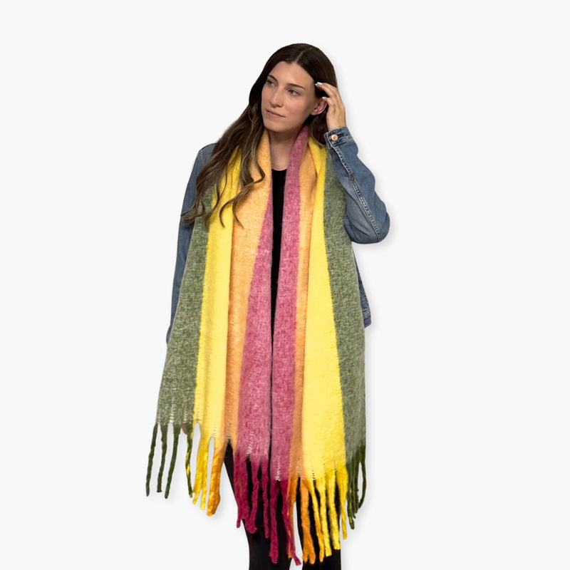 Humble Hilo Woven Chunky Scarf Cocoon Fringe