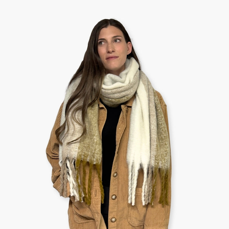 Humble Hilo Woven Chunky Scarf Cocoon Fringe