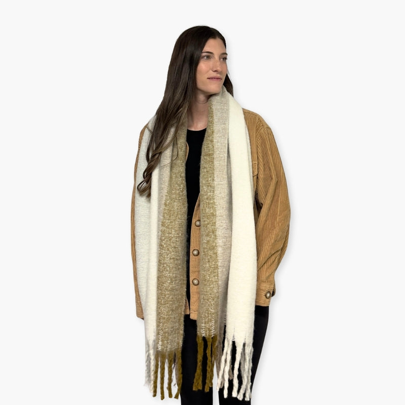Humble Hilo Woven Chunky Scarf Cocoon Fringe