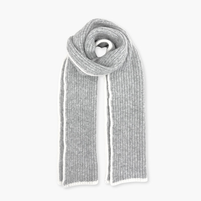 Humble Hilo Knitted Soft Scarf, Fine Knitted with White Trim