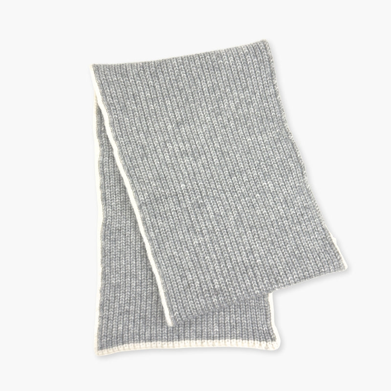 Humble Hilo Knitted Soft Scarf, Fine Knitted with White Trim