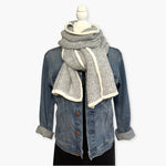 Humble Hilo Knitted Soft Scarf, Fine Knitted with White Trim