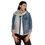 Humble Hilo Knitted Soft Scarf, Fine Knitted with White Trim