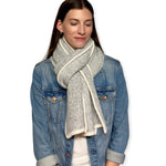 Humble Hilo Knitted Soft Scarf, Fine Knitted with White Trim