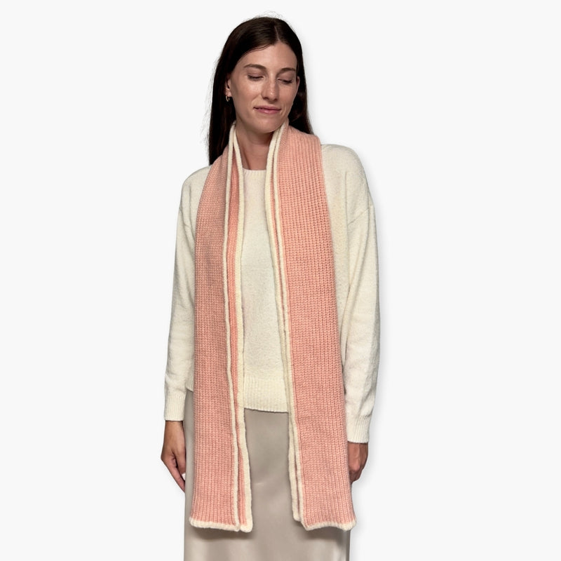 Humble Hilo Knitted Soft Scarf, Fine Knitted with White Trim